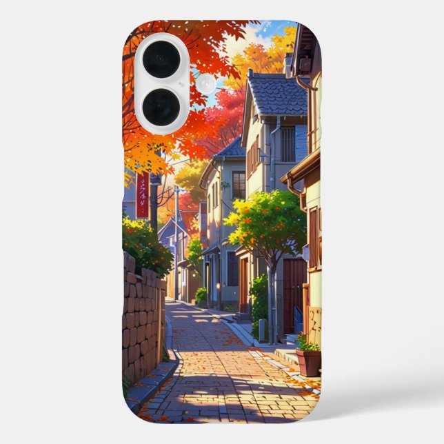 Coques Case-Mate iPhone Coucher de soleil du village d'automne (Verso)