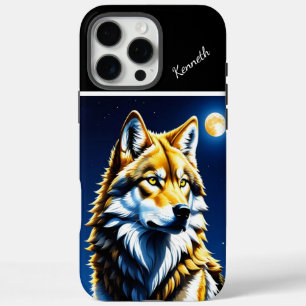 Coques iPhone 16 Pro Max Coucher de soleil Golden et Silver Wolf