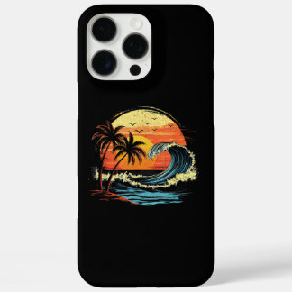 Coques iPhone 16 Pro Max Coucher de soleil Rétro Tropical Vintage Plage Pal