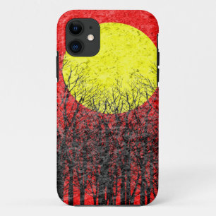 Coque iPhone 11 Coucher de soleil rouge   Peinture Abstraite #2