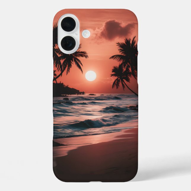 Coques Case-Mate iPhone coucher de soleil sur la plage côtière (Verso)
