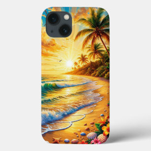 Case-Mate iPhone Case Coucher de soleil sur la plage de palmiers tropica