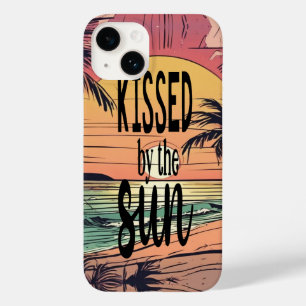 Coque Pour iPhone 14 Coucher de soleil sur la plage, embrassé par le so