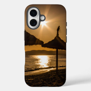 Coque Pour iPhone 16 Coucher de soleil sur la plage, Majorque, Espagne