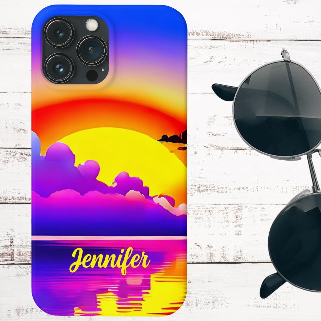 Coques Case-Mate iPhone Coucher De Soleil Sur La Signature De L'Eau (Créateur téléchargé)