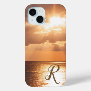 Coque Pour iPhone 15 Coucher de soleil sur le golfe du Mexique Monogram