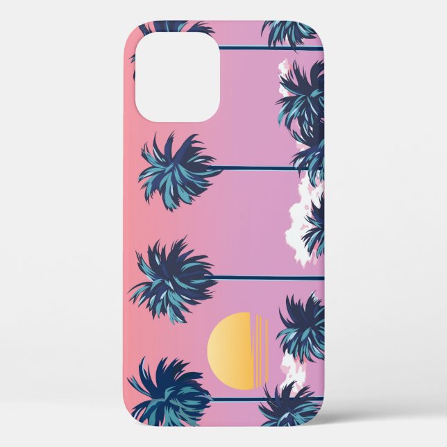 Coques Case-Mate iPhone Coucher de soleil tropical : Illustration de plage (Verso)