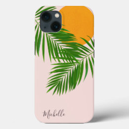 Case-Mate iPhone Case Coucher de soleil tropical rétro feuilles de palmi