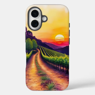 Coque Pour iPhone 16 Coucher de soleil viticole