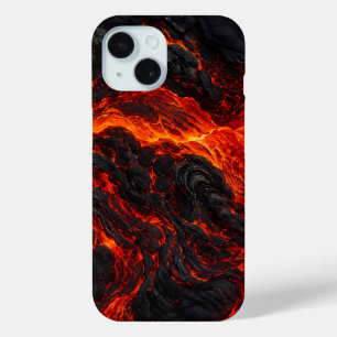 Coque Pour iPhone 15 Coulée de lave en fusion Texture de feu volcaniq