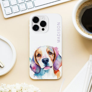 Coque Pour Pour iPhone 14 Pro Max Couleur d'aquarelle Beagle