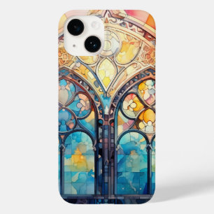 Coque Pour iPhone 14 Couleur d'eau en vitrail mignonne