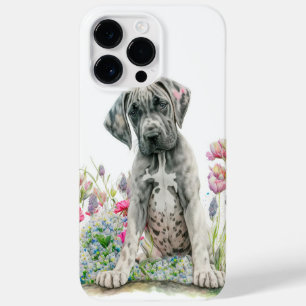 COQUE POUR POUR iPhone 14 PRO MAX COULEUR D'EAU GRAND DANE POPPY CHIEN