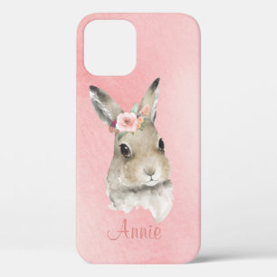 Case-Mate iPhone Case Couleur d'eau lapin rose Nom minimaliste
