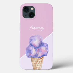 Case-Mate iPhone Case Couleur d'eau violette personnalisée Crème glacée