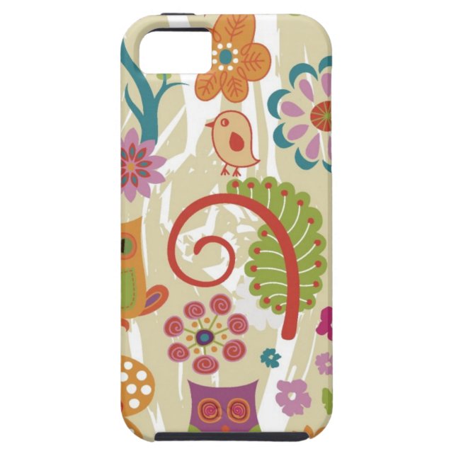 Coques Case-Mate iPhone Couleur florale et hibou (Dos)