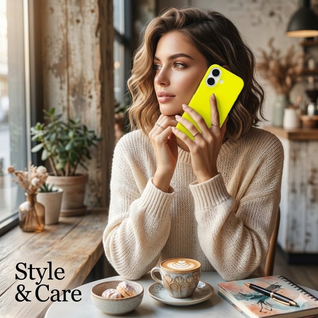 Coques Case-Mate iPhone Couleur jaune uni (Solid Yellow Color iPhone 16 Case)