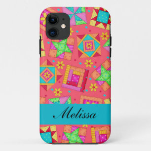 Etui iPhone Case-Mate Couleur rouge Patchwork Quilots Personnalisés