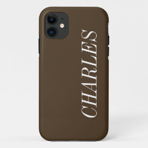 Case-Mate iPhone Case Couleur solide Brown café   Nom minimal
