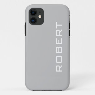 Case-Mate iPhone Case Couleur solide gris argent Nom minimal