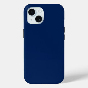 Coque Pour iPhone 15 Couleur solide Indigo de la marine   Classique et