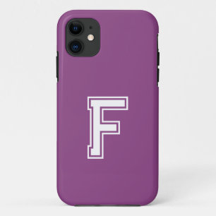 Case-Mate iPhone Case Couleur solide Plum   Monogramme minimal
