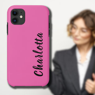 Case-Mate iPhone Case Couleur solide rose chaud néon Personnaliser