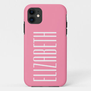 Case-Mate iPhone Case Couleur solide rose Flamant rose Nom minimal
