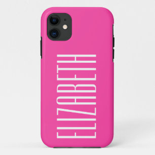 Case-Mate iPhone Case Couleur solide rose fraise Nom minimal