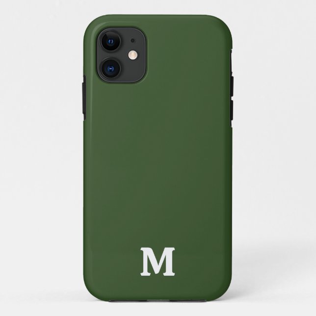 Coques Case-Mate iPhone Couleur solide verte de mousse foncée (Dos)
