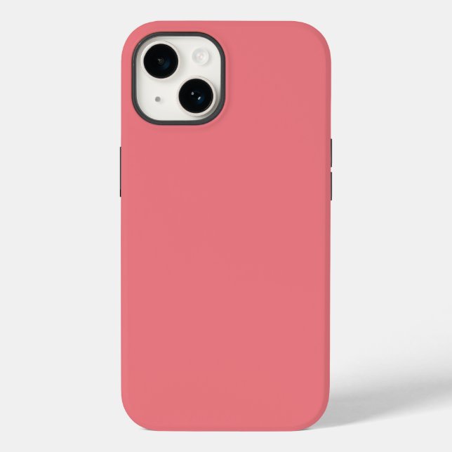 Coques Case-Mate iPhone Couleur uni rose corail foncé rose (Verso)