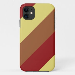 Coques Pour iPhone Couleur vintage Rouge Brown Bandes rétro Jaunes