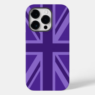 Coque Pour iPhone 14 Pro Couleur violet Union Jack Design du drapeau britan