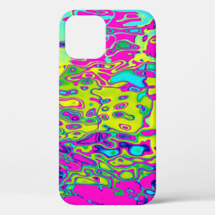 Coque iPhone 12 Couleur vive Fou coloré Abstrait Motif