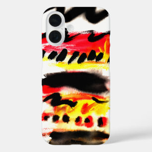Coque Pour iPhone 16 Couleurs Abstraites de couleur rouge rouge jaune