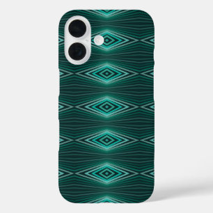 Coque Pour iPhone 16 Couleurs Aquatiques En Bandes De Peinture Aquarell