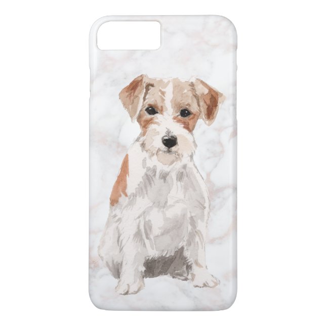 Coques Case-Mate iPhone Couleurs d'aquarelles mignonnes Jack Russel Terrie (Dos)