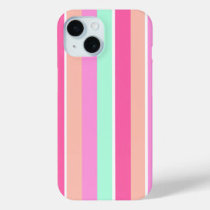 Coque Pour iPhone 15 Couleurs de bonbons rayures