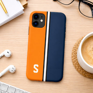 Case-Mate iPhone Case Couleurs de collège orange et bleu marine 