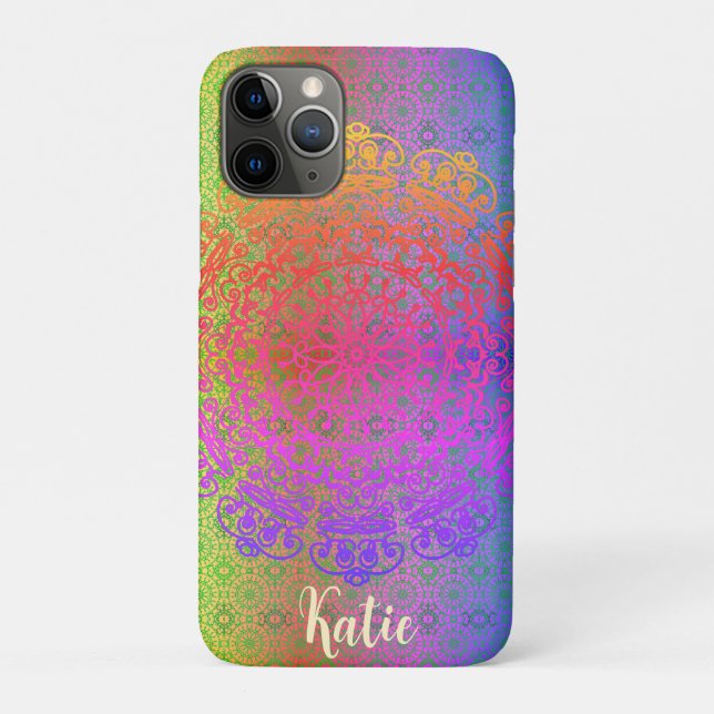 Coques Case-Mate iPhone Couleurs de Mandala Arc-en-ciel (Dos)