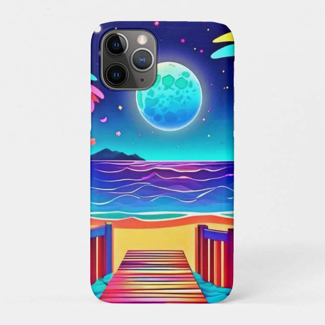 Coques Case-Mate iPhone Couleurs de plage Lune (Dos)
