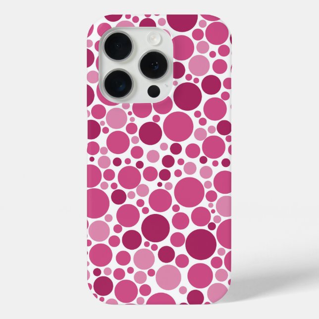 Coques Case-Mate iPhone Couleurs de rose Motif aléatoire à points Polka (Verso)