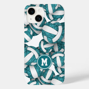 Coque Pour iPhone 14 Couleurs d'équipe blanche turquoises à motifs voll