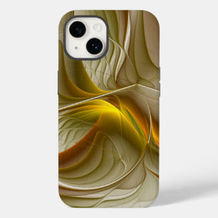 Coque Pour iPhone 14 Couleurs des métaux précieux, art fractal Abstrait