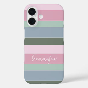Coque Pour iPhone 16 Couleurs d'été personnalisées Bandes de blocs de c