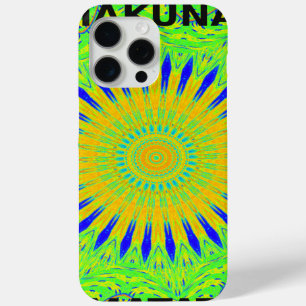 Coque iPhone 15 Pro Max Couleurs en tissu traditionnel africain vert doré