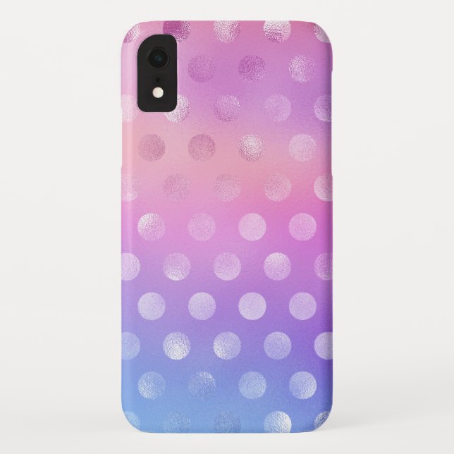 Coques Case-Mate iPhone Couleurs Iridescentes avec Motif Pois (Dos)