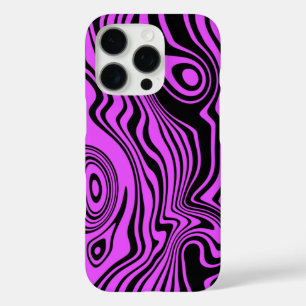 Coques iPhone 16 Pro Couleurs personnalisées Abstraites des vagues noir
