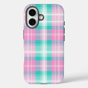 Coque Pour iPhone 16 Couleurs printanières carreautées pastel plaisante