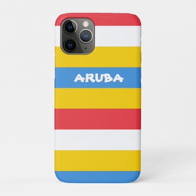 Coques Case-Mate iPhone Couleurs rayées du drapeau d'Aruba (Dos)